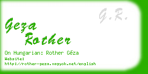 geza rother business card